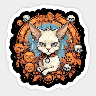 Devon Rex Cat Cat Halloween, Cat Lover Sticker